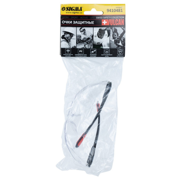 Окуляри захисні Vulcan anti-scratch, anti-fog (прозорі) SIGMA