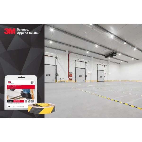 Протиковзальна клейка стрічка 3M™ Safety-Walk™ 7672, довжина 20 м, ширина 50 мм, жовто-чорна