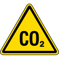 Знак «Небезпека підвищеного вмісту CO₂»