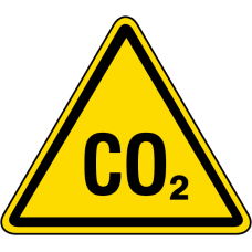 Знак «Небезпека підвищеного вмісту CO₂»