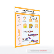 Плакат «Перша допомога при переломах»